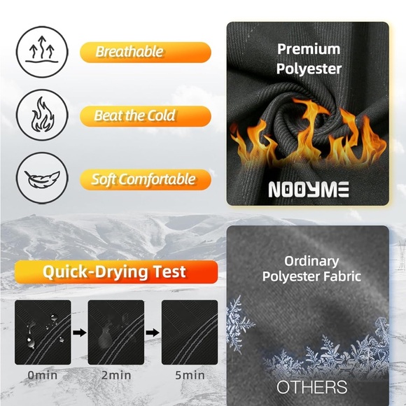 NOOYME Thermal Underwear Base Layer Women Long Johns for Cold Weather, Medium - Picture 3 of 16